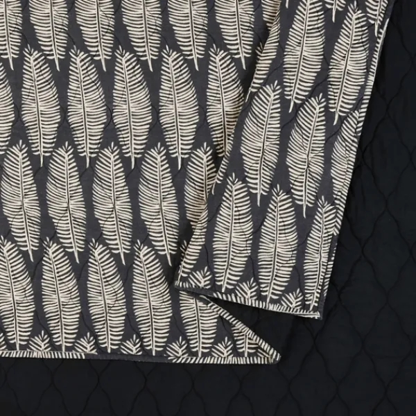 Quilts-Kirkland's Home Ayesha Curry Black And White Leaf Queen Quilt Set Black/White