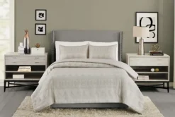 Duvets-Kirkland's Home Ayesha Curry Woven Diamonds King 3-Pc. Duvet Set Tan/Ivory
