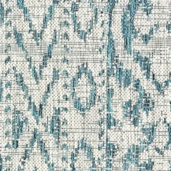 Outdoor Rugs-Kirkland's Home Azure Terrace Sun Shower Outdoor Area Rug, 5X8 Blue/Ivory