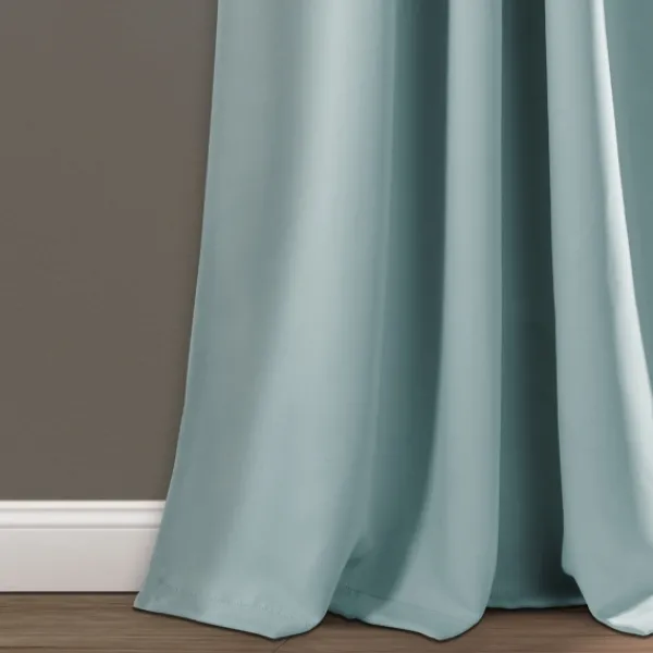 Curtains & Drapes-Kirkland's Home Back Tab Blackout Curtain Panel Set, 95 In. Blue