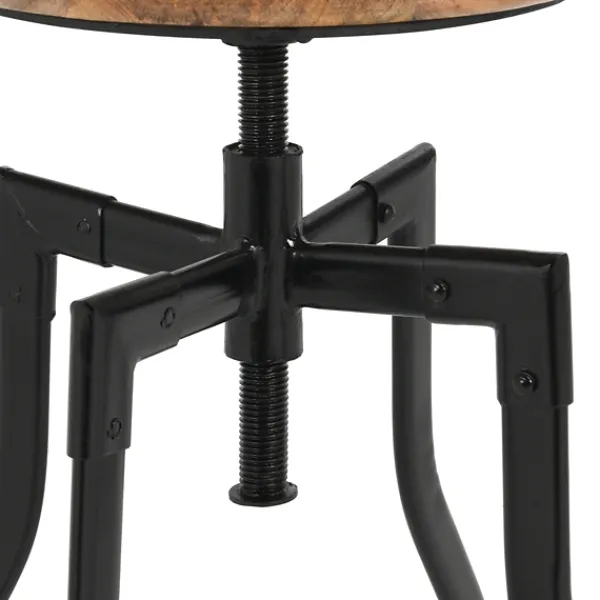 Bar Stools & Counter Height Stools-Kirkland's Home Backless Mango Wood Adjustable Bar Stool Black/Brown