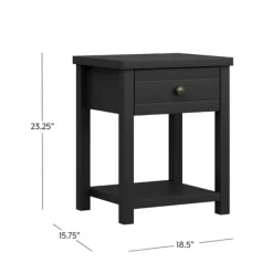 Accent & End Tables-Kirkland's Home Bailie Wooden Side Table Black