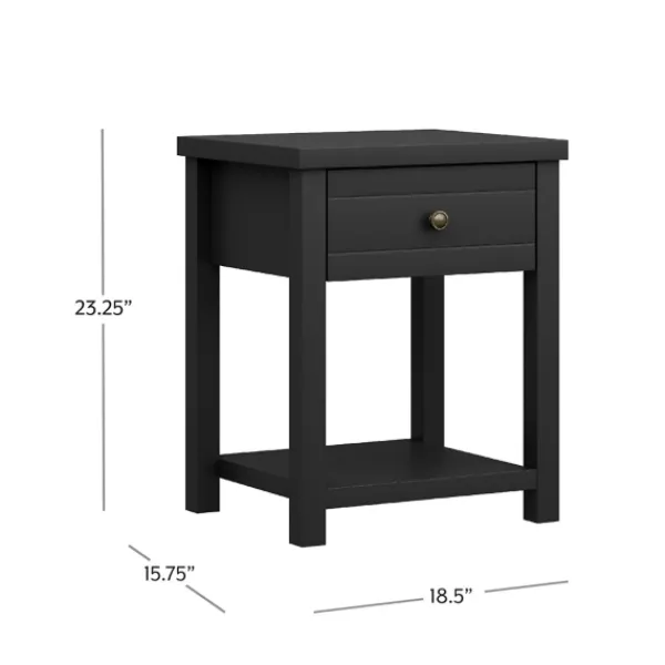 Accent & End Tables-Kirkland's Home Bailie Wooden Side Table Black