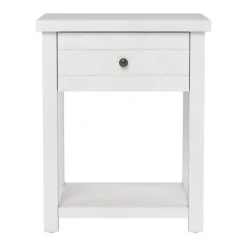 Accent & End Tables-Kirkland's Home Bailie Wooden Side Table White