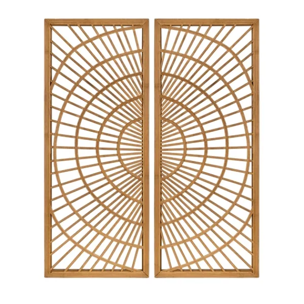 Wall Plaques-Kirkland's Home Bamboo Sunburst 2-Pc. Wall Panels Tan