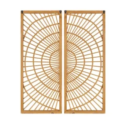 Wall Plaques-Kirkland's Home Bamboo Sunburst 2-Pc. Wall Panels Tan