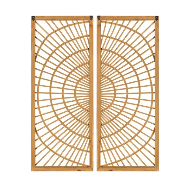 Wall Plaques-Kirkland's Home Bamboo Sunburst 2-Pc. Wall Panels Tan