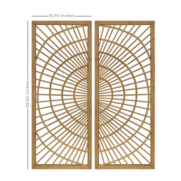 Wall Plaques-Kirkland's Home Bamboo Sunburst 2-Pc. Wall Panels Tan