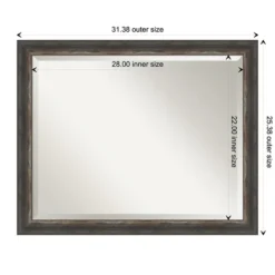 Decorative Mirrors-Kirkland's Home Bark Rustic Char Frame Beveled Mirror
