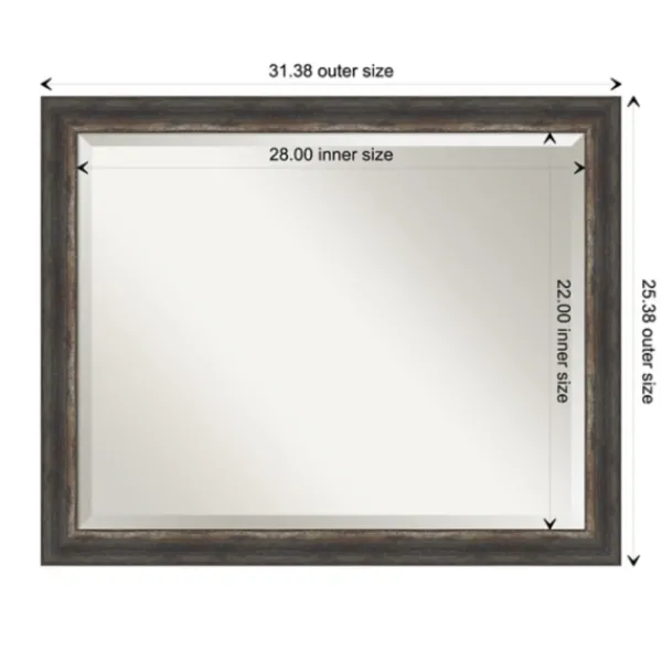 Decorative Mirrors-Kirkland's Home Bark Rustic Char Frame Beveled Mirror