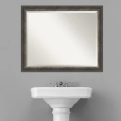Decorative Mirrors-Kirkland's Home Bark Rustic Char Frame Beveled Mirror