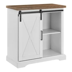 Cabinets & Sideboards-Kirkland's Home Barn Door Cabinet White
