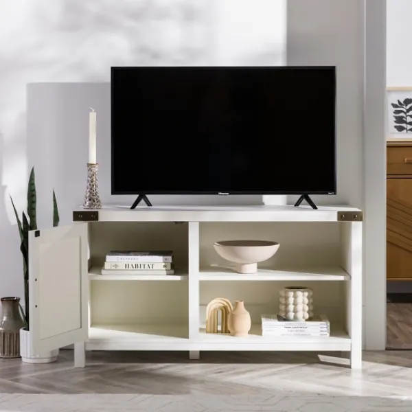 Tv Stands & Media Consoles-Kirkland's Home Barn Door Console Tv Stand White