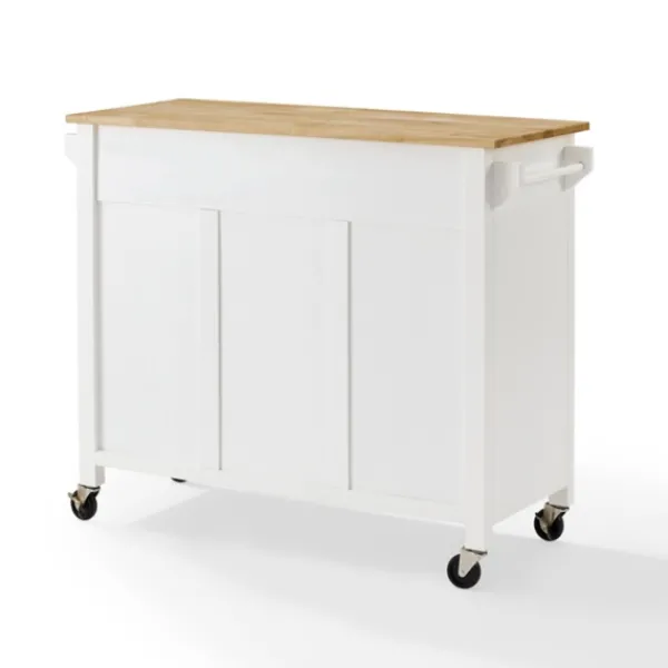Kitchen Islands & Bar Carts-Kirkland's Home Barn Door Kitchen Cart White