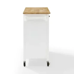 Kitchen Islands & Bar Carts-Kirkland's Home Barn Door Kitchen Cart White