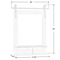 Decorative Mirrors-Kirkland's Home Barn Door Mirror With Shelf White