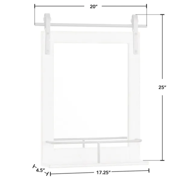Decorative Mirrors-Kirkland's Home Barn Door Mirror With Shelf White