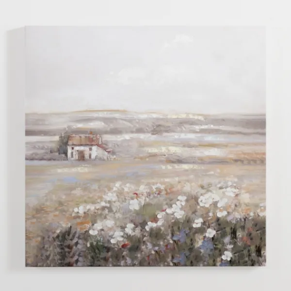 Canvas Art-Kirkland's Home Barn On The Meadow Canvas Art Print White/Gray/Brown