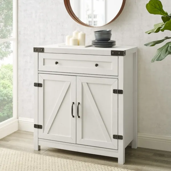 Cabinets & Sideboards-Kirkland's Home Barnwood Style Wooden Cabinet White