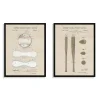 Framed Art-Kirkland's Home Baseball Patents Framed Art Prints, Set Of 2 Tan