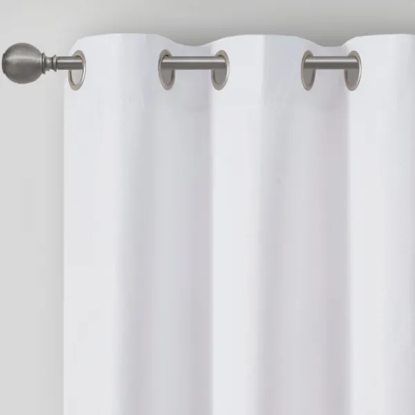 Curtains & Drapes-Kirkland's Home Basketweave Curtain Panel Set, 84 In White