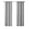 Curtains & Drapes-Kirkland's Home Basketweave Curtain Panel Set, 84 In Gray