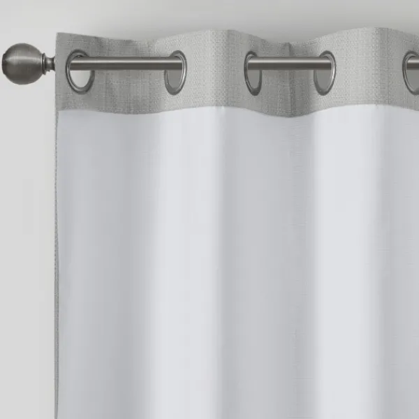 Curtains & Drapes-Kirkland's Home Basketweave Curtain Panel Set, 84 In Gray