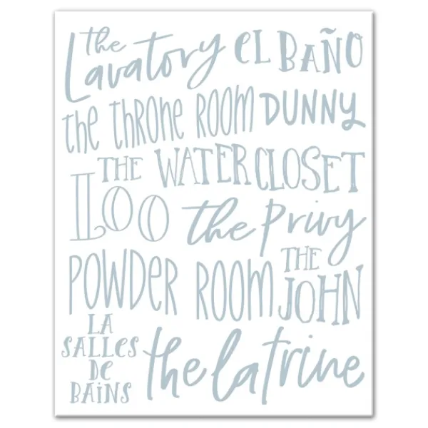 Wall Quotes & Signs-Kirkland's Home Bathroom Names Canvas Art Print White
