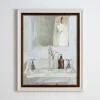 Framed Art-Kirkland's Home Bathroom Scene Framed Art Print White/Gray