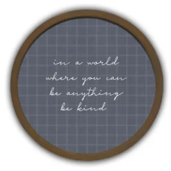 Wall Quotes & Signs-Kirkland's Home Be Kind Windowpane Round Framed Plaque Brown