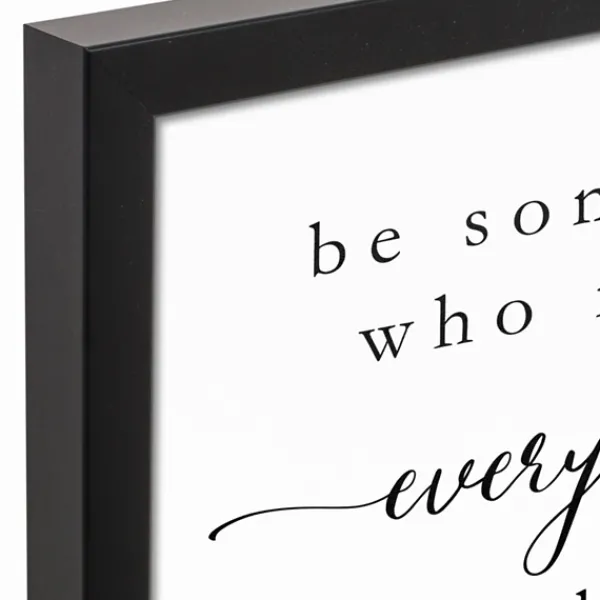 Wall Quotes & Signs-Kirkland's Home Be Somebody Framed Canvas Wall Plaque White/Black