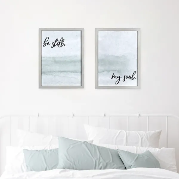 Wall Quotes & Signs-Kirkland's Home Be Still Framed Art Print Blue