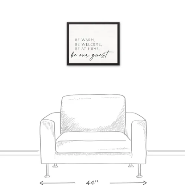 Wall Quotes & Signs-Kirkland's Home Be Warm Be Welcome Framed Canvas Art Print Ivory/Black