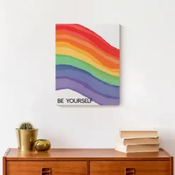 Wall Quotes & Signs-Kirkland's Home Be Yourself Rainbow Canvas Art Print Multi