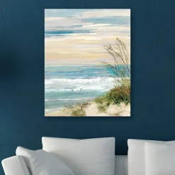 Canvas Art-Kirkland's Home Beach At Dusk Canvas Art Print, 24X30 In. Tan/Blue