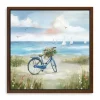 Framed Art-Kirkland's Home Beach Bike Bliss Framed Canvas Art Print Blue/White/Tan