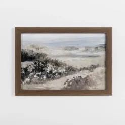 Framed Art-Kirkland's Home Beach Dunes Landscape Framed Art Print Gray