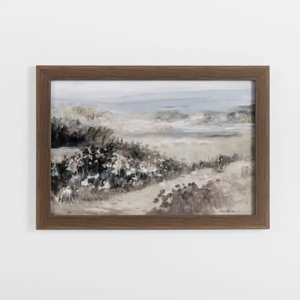 Framed Art-Kirkland's Home Beach Dunes Landscape Framed Art Print Gray