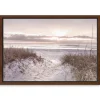Framed Art-Kirkland's Home Beach Morning Blessing Framed Canvas Art Print White/Gray/Brown