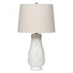 Table Lamps-Kirkland's Home Beaded Ceramic Table Lamp White
