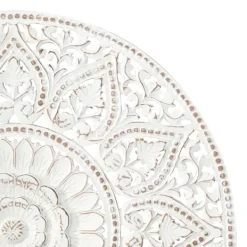 Wall Plaques-Kirkland's Home Beaded Floral Medallion Wall Plaque White