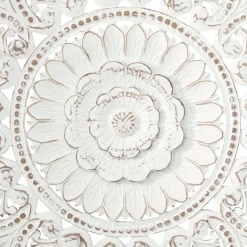 Wall Plaques-Kirkland's Home Beaded Floral Medallion Wall Plaque White
