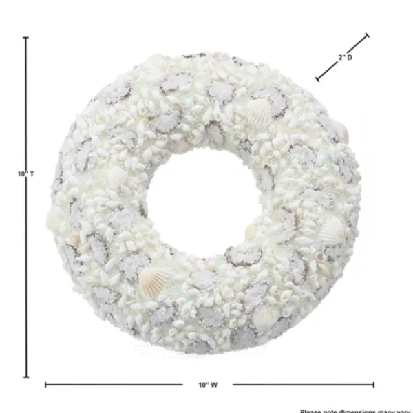 Wreaths-Kirkland's Home Beaded Seashells Wreath White