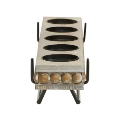 Candle Holders-Kirkland's Home Beaded Wood And Metal Base Candle Holder Brown