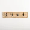 Hooks-Kirkland's Home Beaded Wood Plaque Metal Wall Hooks