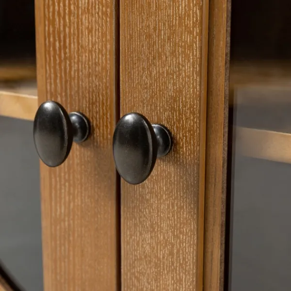 Cabinets & Sideboards-Kirkland's Home Becky Acorn Wood 4-Door Sideboard Brown