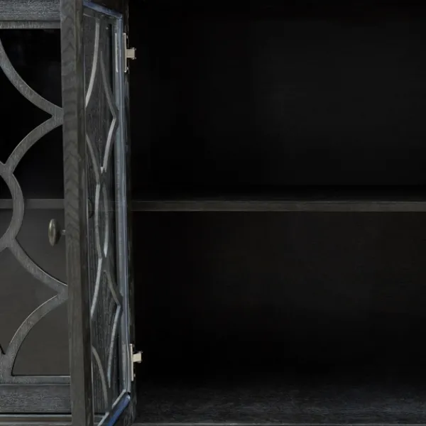 Cabinets & Sideboards-Kirkland's Home Becky Wood 4-Door Sideboard Gray