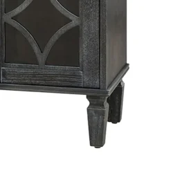 Cabinets & Sideboards-Kirkland's Home Becky Wood 4-Door Sideboard Gray