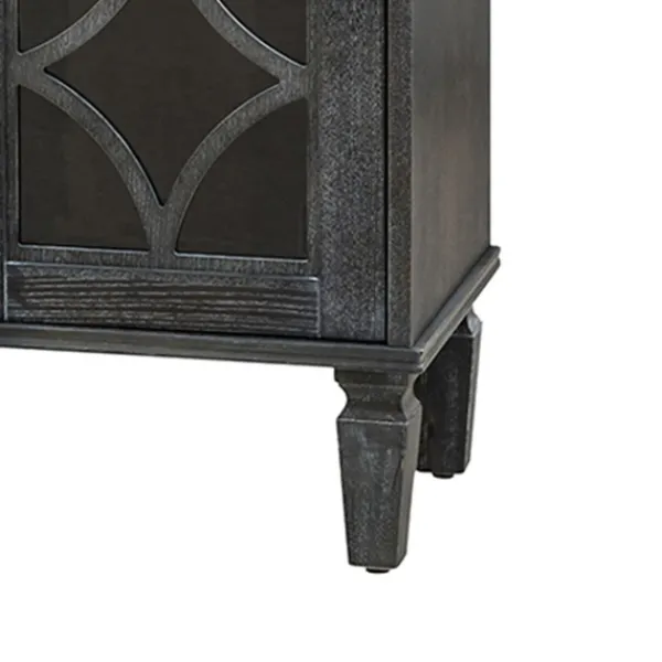 Cabinets & Sideboards-Kirkland's Home Becky Wood 4-Door Sideboard Gray