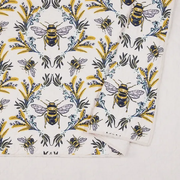 Quilts-Kirkland's Home Bee You 2-Pc. Twin Bedding Quilt Set White/Yellow/Black